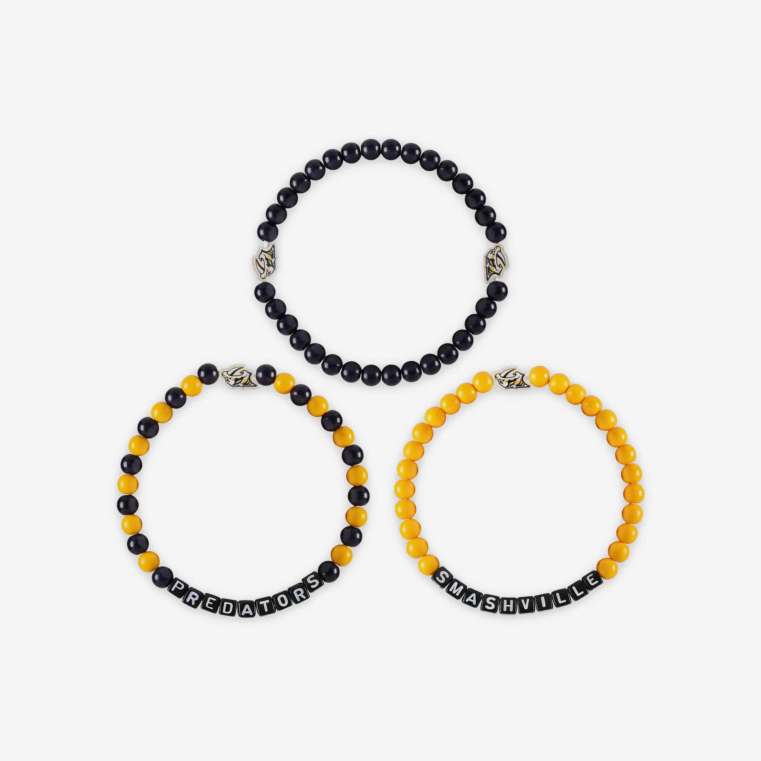 Nashville Predators 3 Pack Beaded Friendship Bracelet