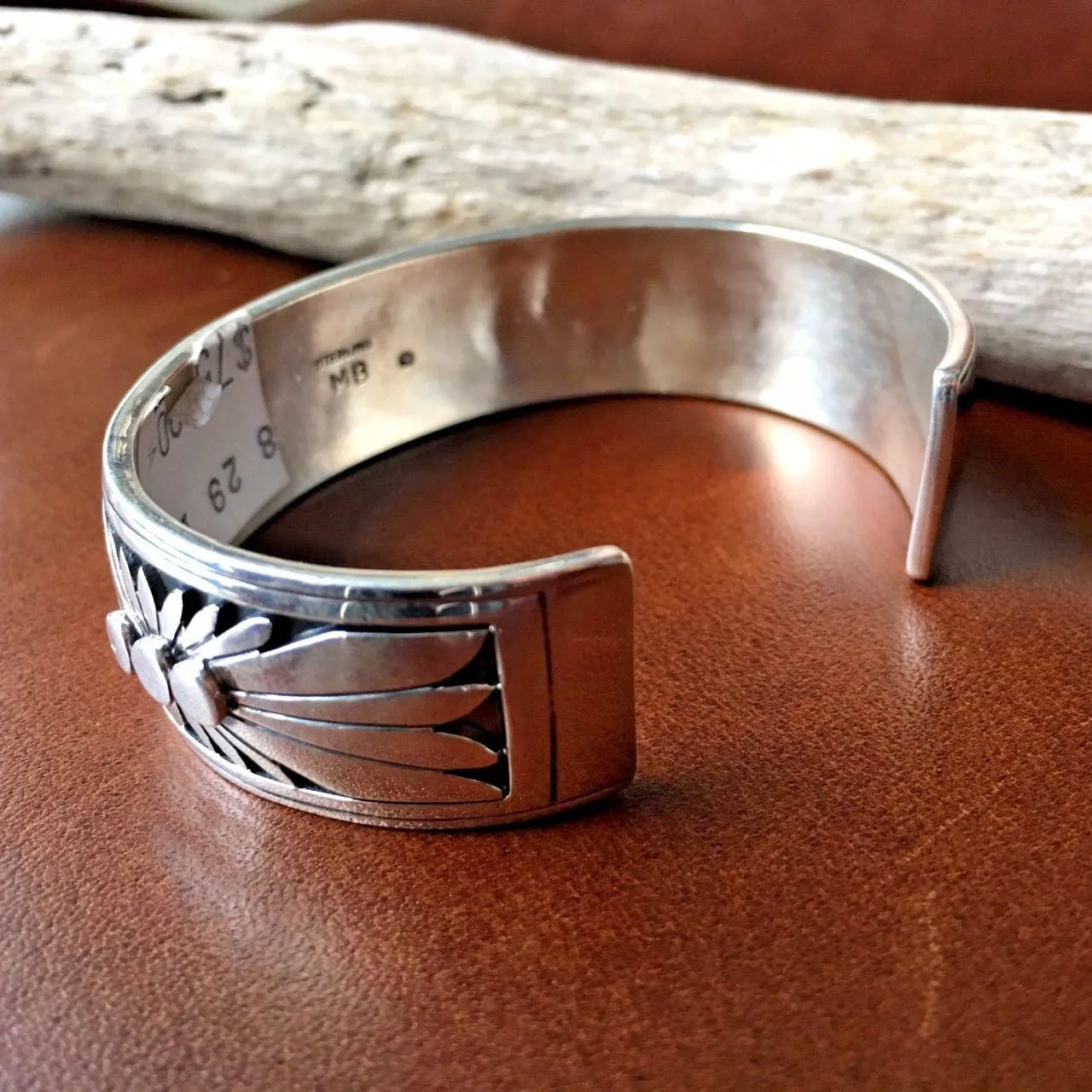 Native American Sterling Sleeping Beauty Cuff Bracelet Signed by Marita Benally