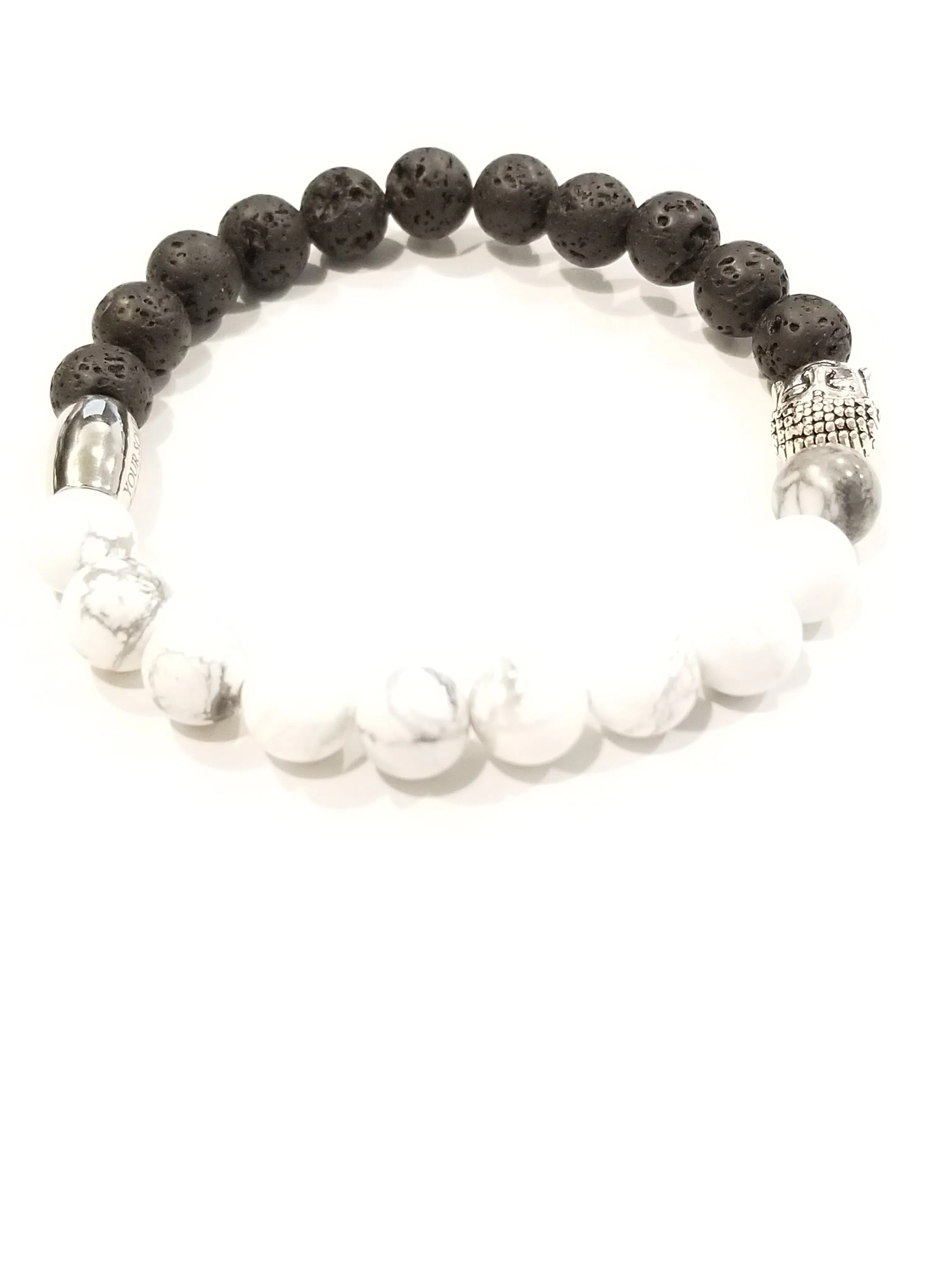 Natural Lava & Howlite Stone Essential Oil Infusion Zen Bracelet