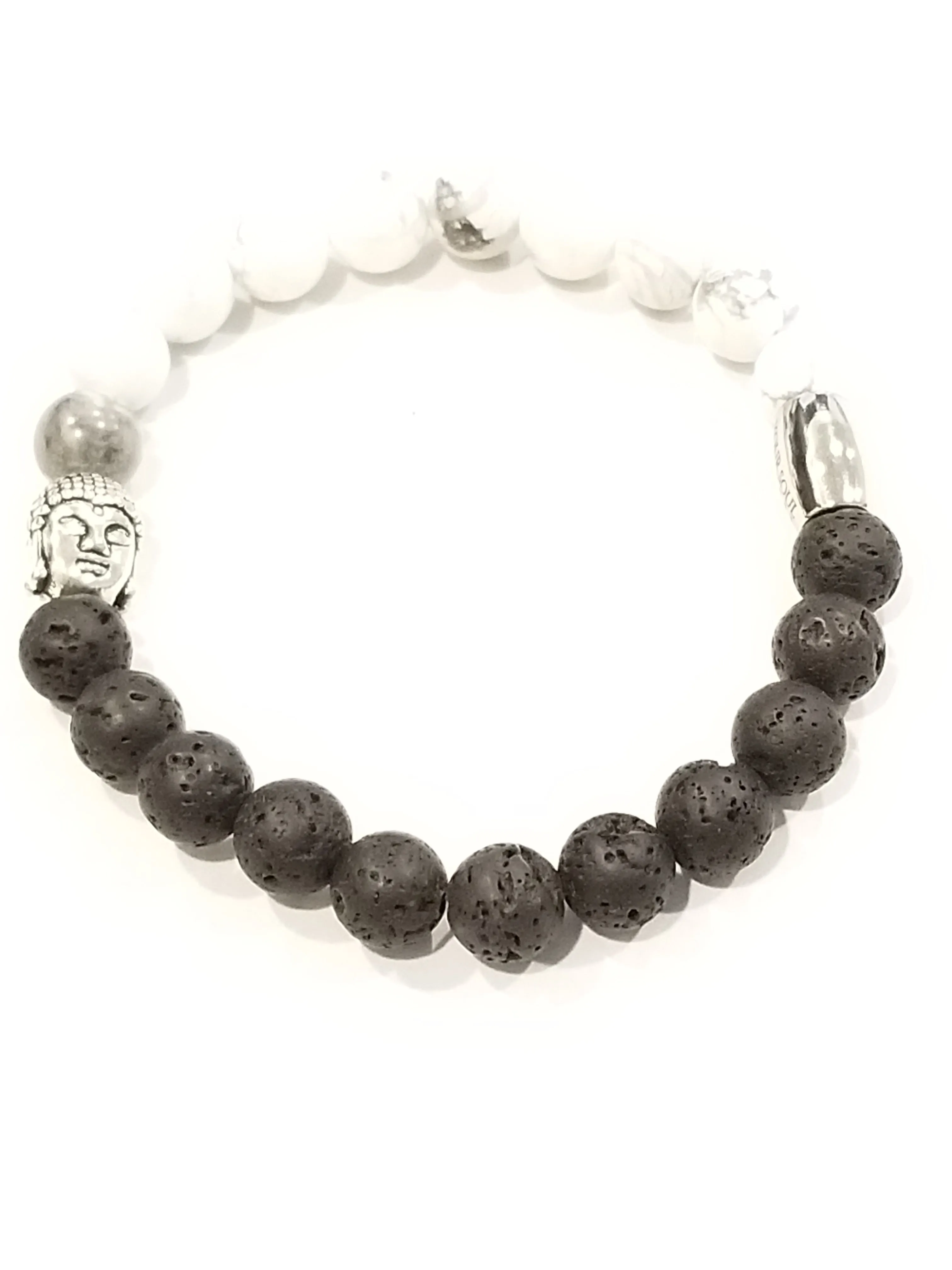 Natural Lava & Howlite Stone Essential Oil Infusion Zen Bracelet