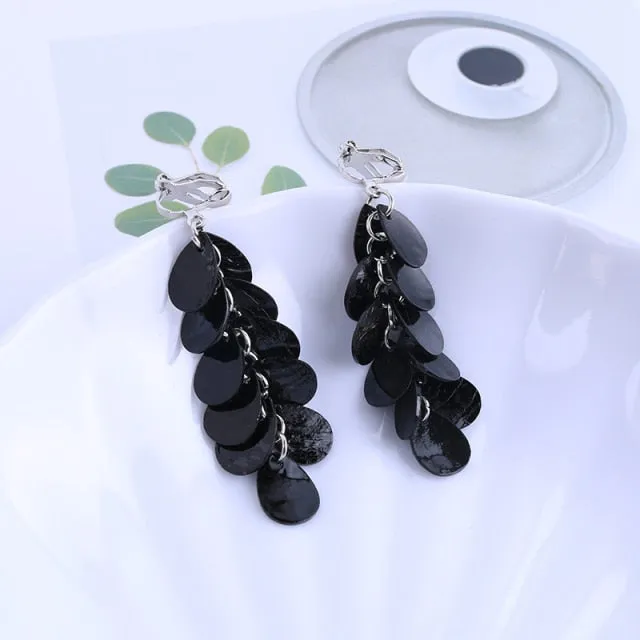 Natural Shell Handmade Clip on Earrings