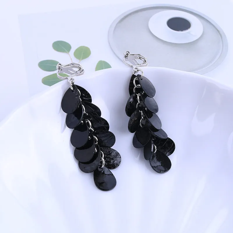 Natural Shell Handmade Clip on Earrings