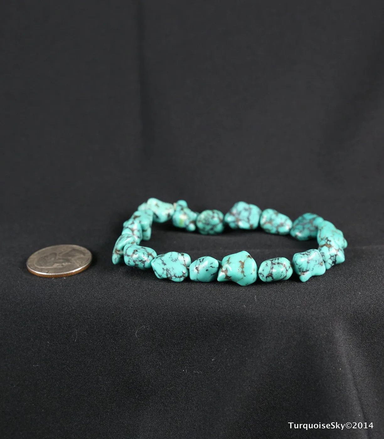 Natural turquoise bracelet 7.6 inches