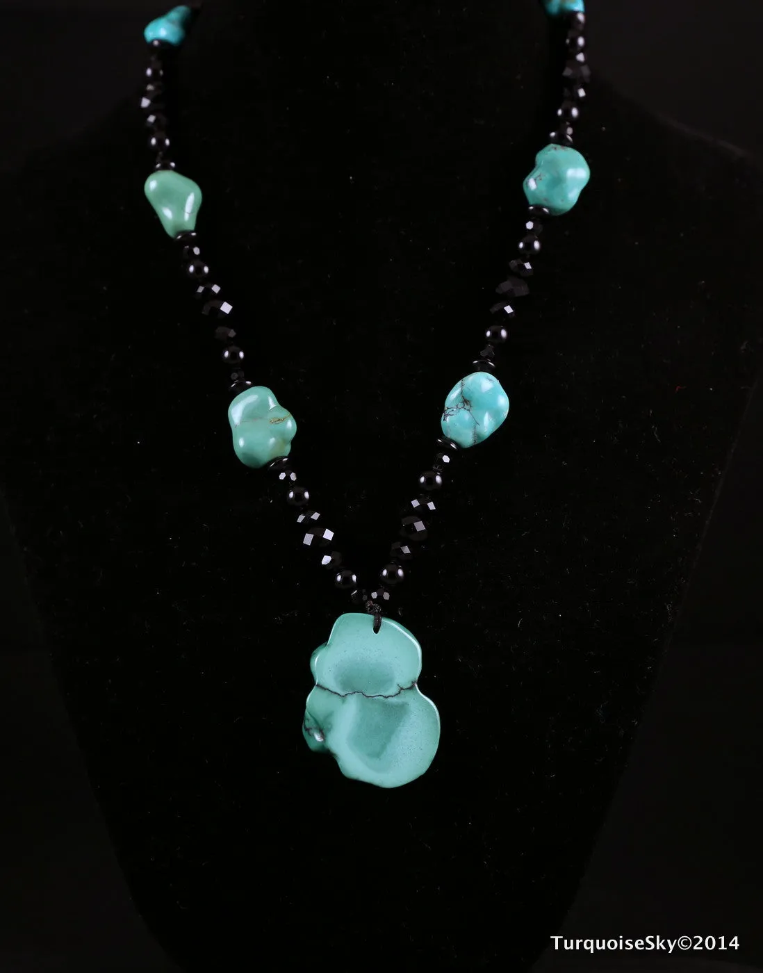 Natural turquoise necklace 26 inches