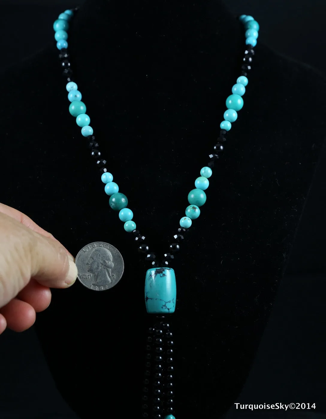 Natural turquoise necklace 26 inches