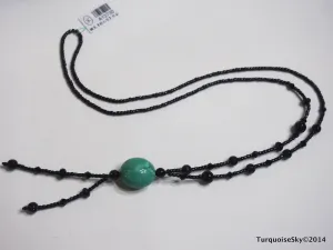 Natural turquoise necklace 26  inches