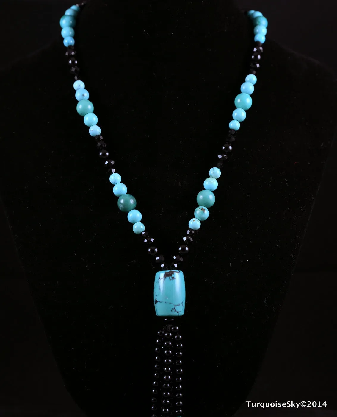 Natural turquoise necklace 26 inches