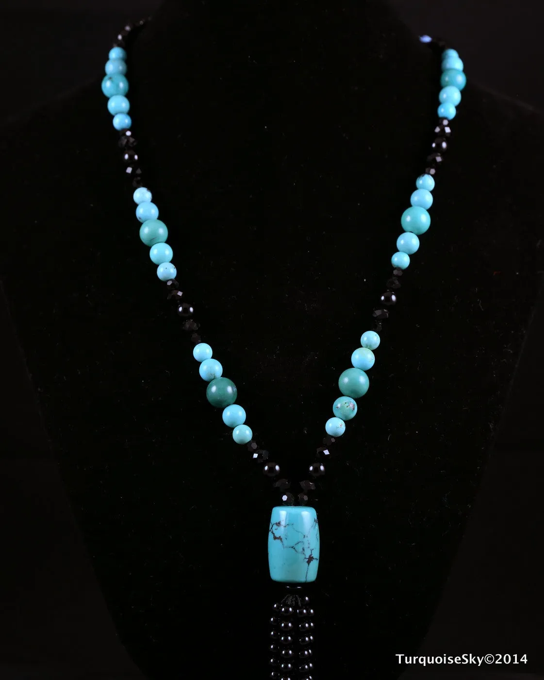 Natural turquoise necklace 26 inches