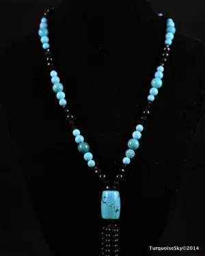 Natural turquoise necklace 26 inches