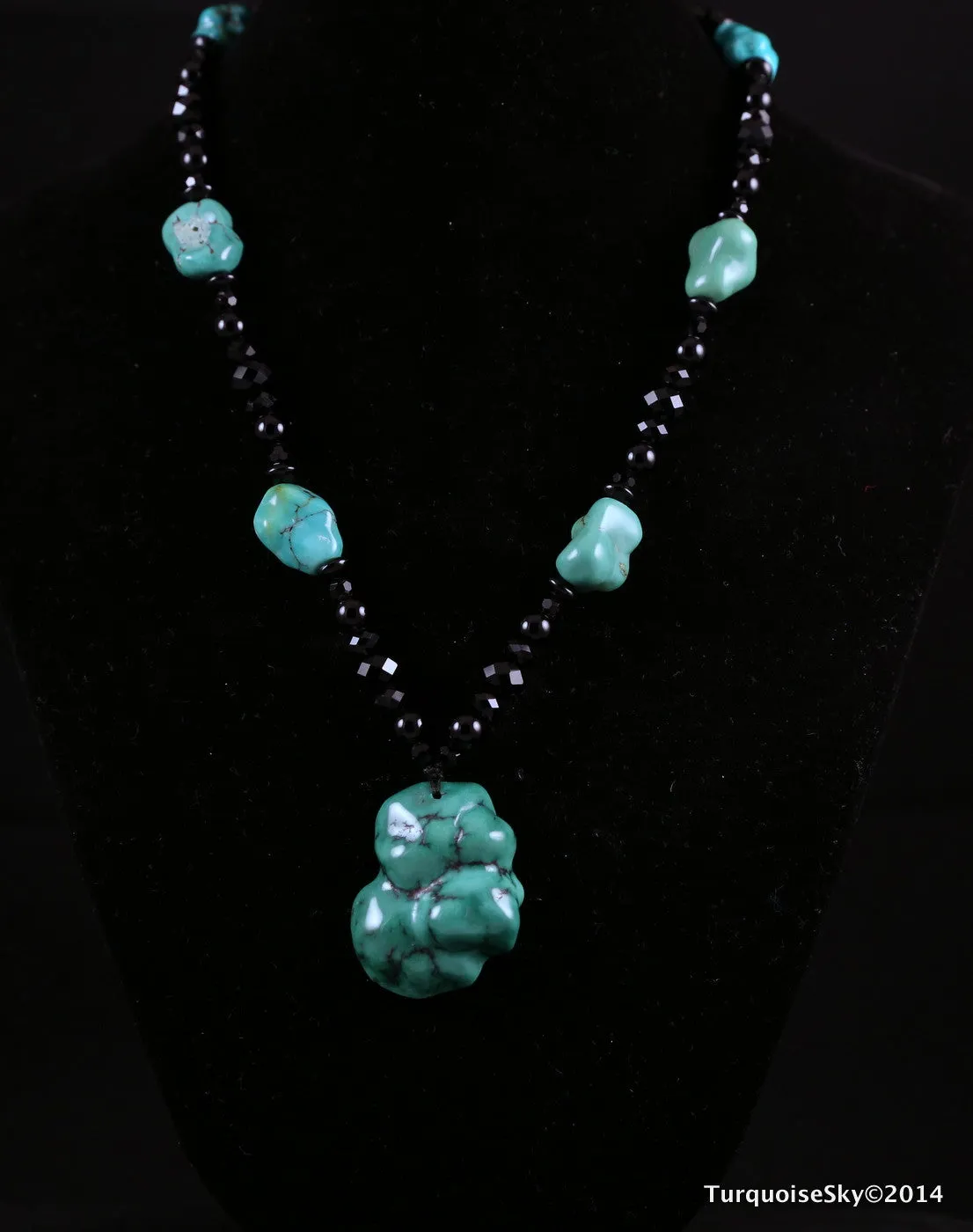 Natural turquoise necklace 26 inches