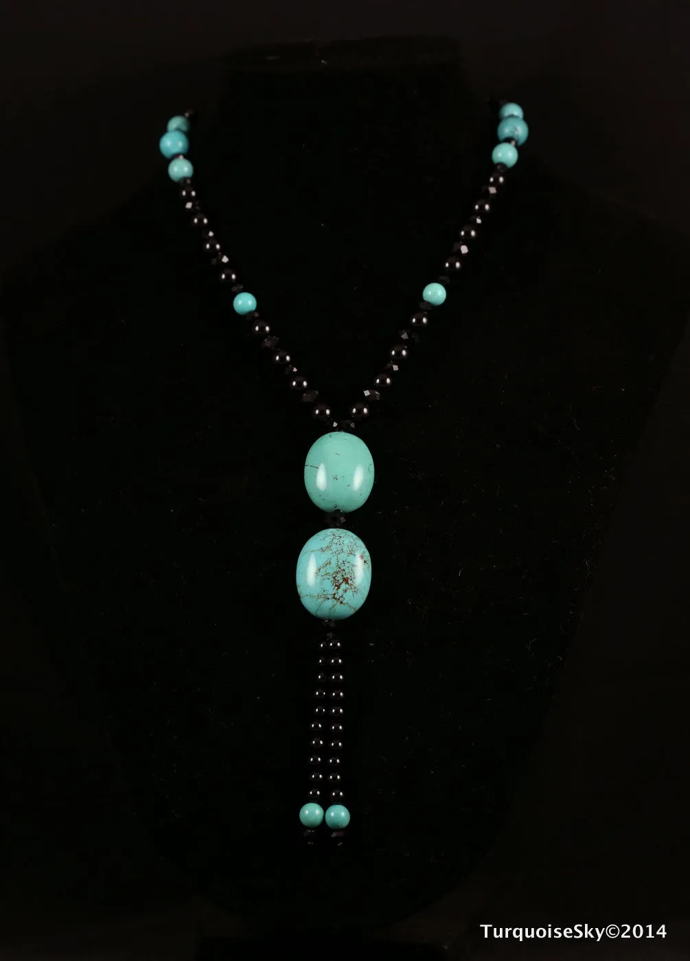 Natural turquoise necklace 28 inches
