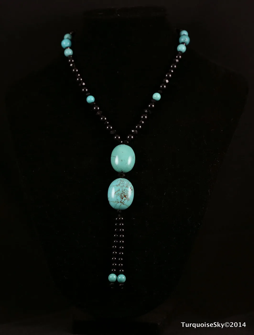Natural turquoise necklace 28 inches