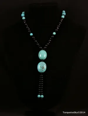 Natural turquoise necklace 28 inches