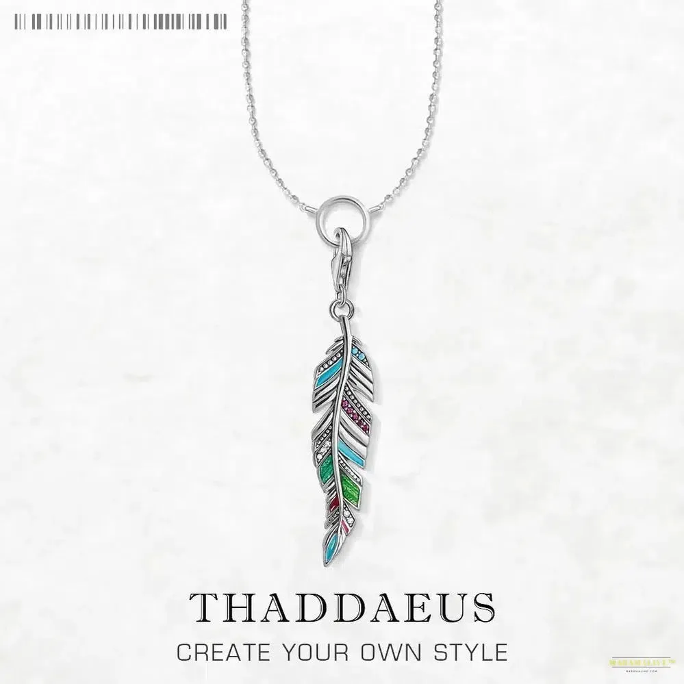 Necklace Ethnic Feather Summer Brand New Eye-Catching Fine Jewelry Europe 925 Sterling Silver Bohemia Gift For Women
