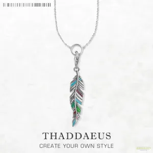 Necklace Ethnic Feather Summer Brand New Eye-Catching Fine Jewelry Europe 925 Sterling Silver Bohemia Gift For Women