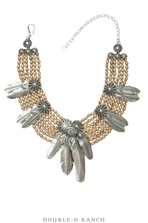 Necklace, Mummy's Bundle, by Double D Ranch, Francesca, Collar, Feathers, 109