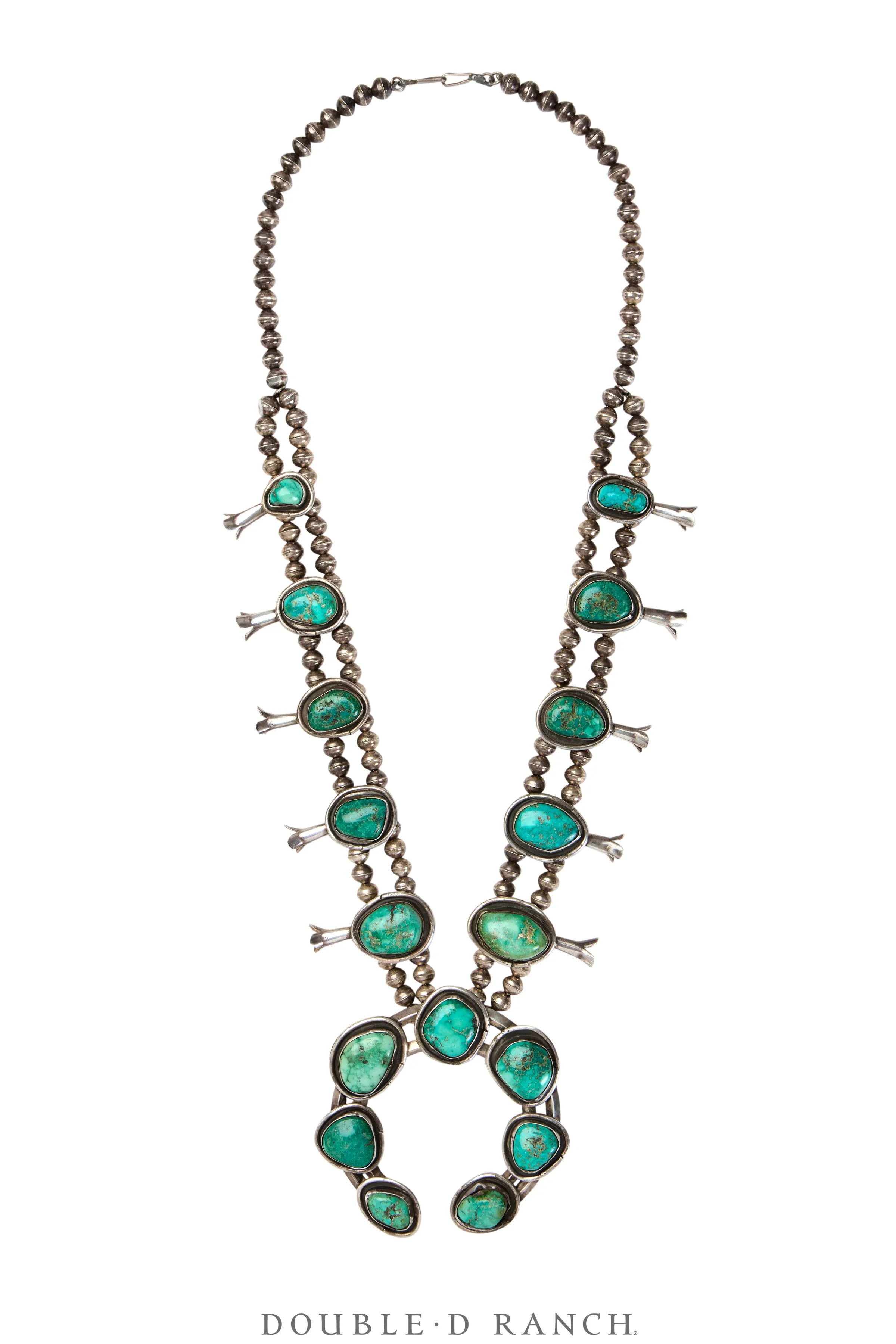 Necklace, Squash Blossom, Turquoise, Vintage ‘70s, 3469