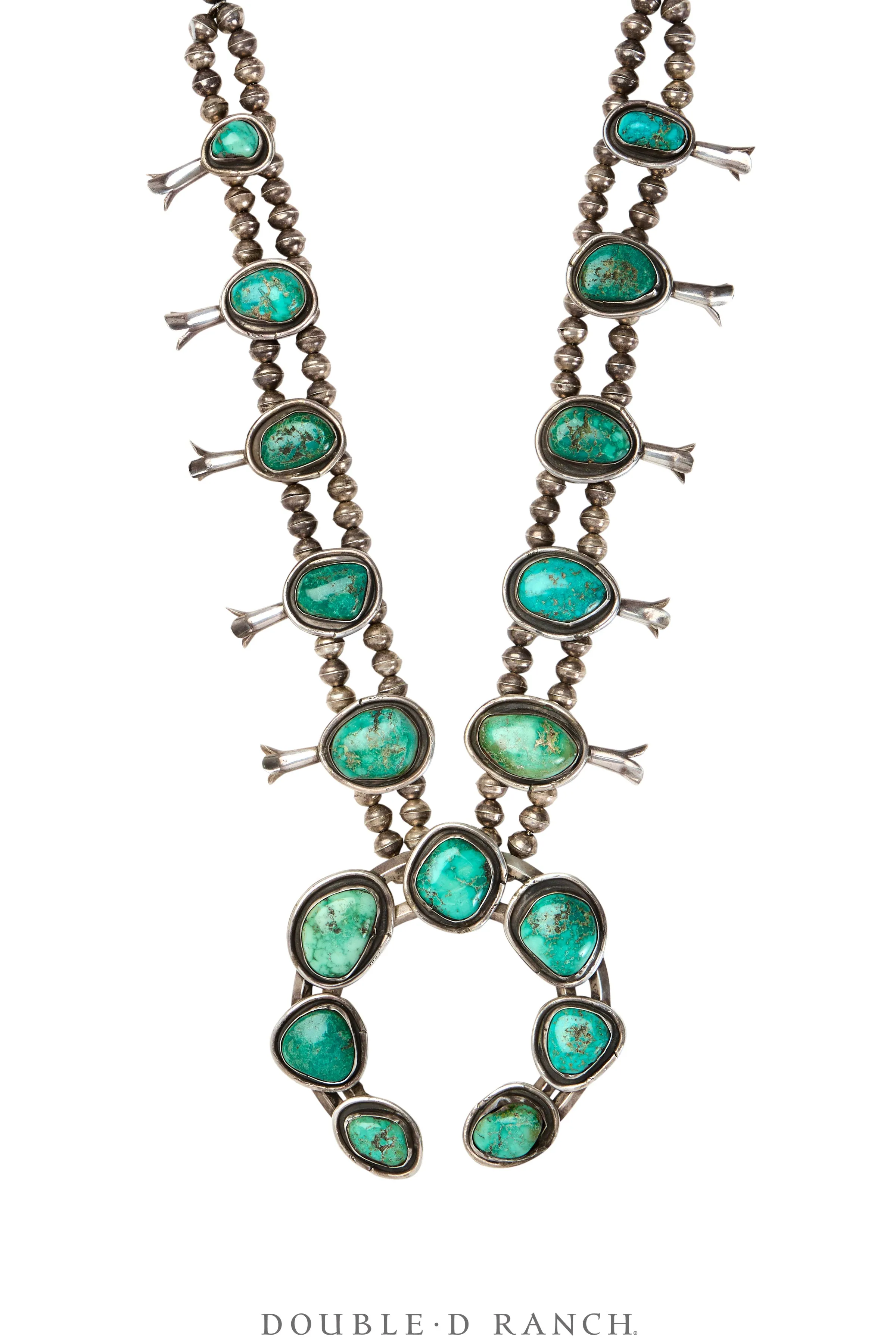 Necklace, Squash Blossom, Turquoise, Vintage ‘70s, 3469
