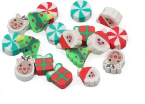 NEW 50PCS 9~11MM Mixed Colour Polymer Clay DIY Christmas Loose Beads Spacer For Making Bracelet Necklace Women Jewelry Accessories