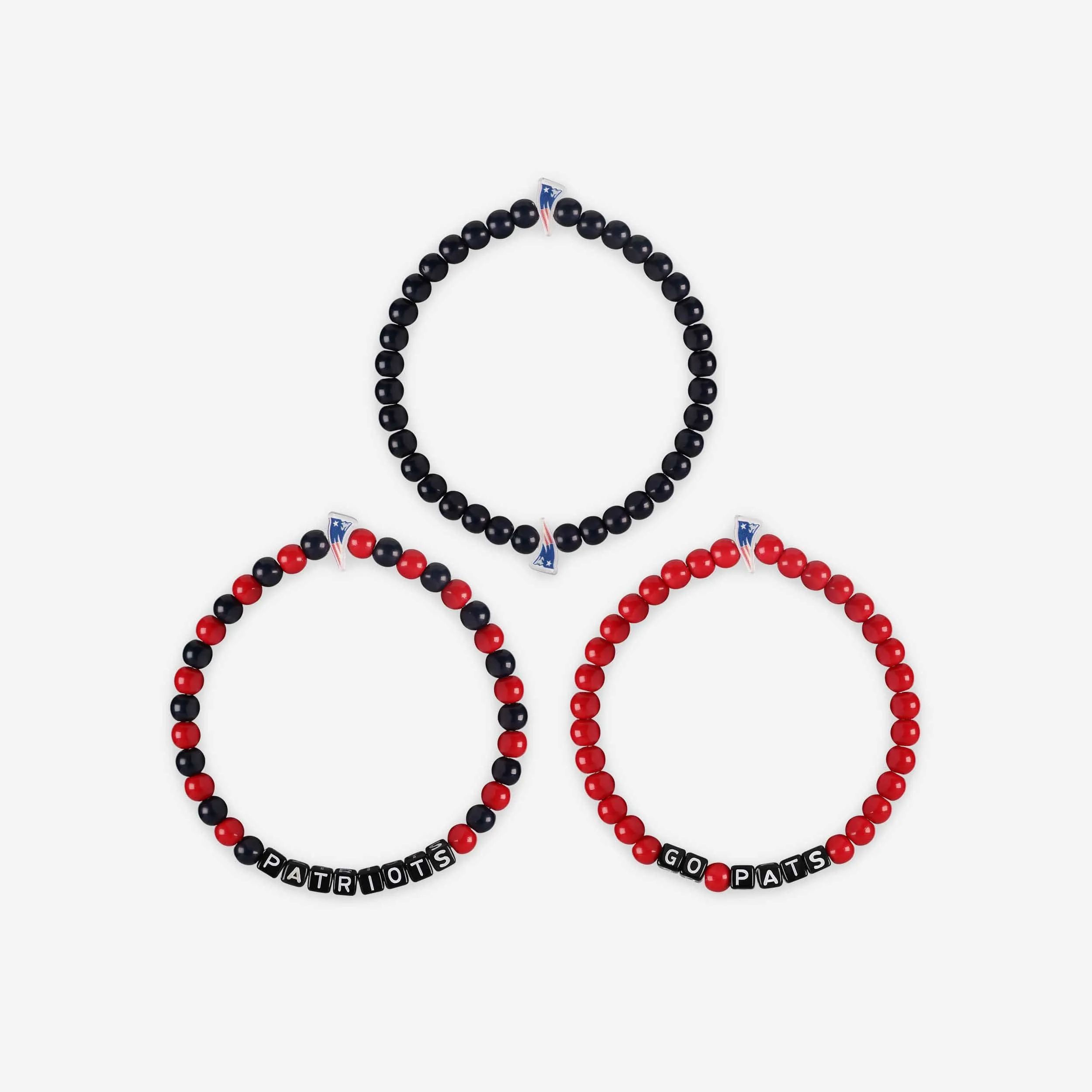 New England Patriots 3 Pack Beaded Friendship Bracelet