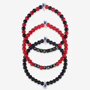 New England Patriots 3 Pack Beaded Friendship Bracelet
