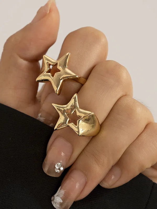 Normcore Adjustable Hollow Star Shape Rings Accessories