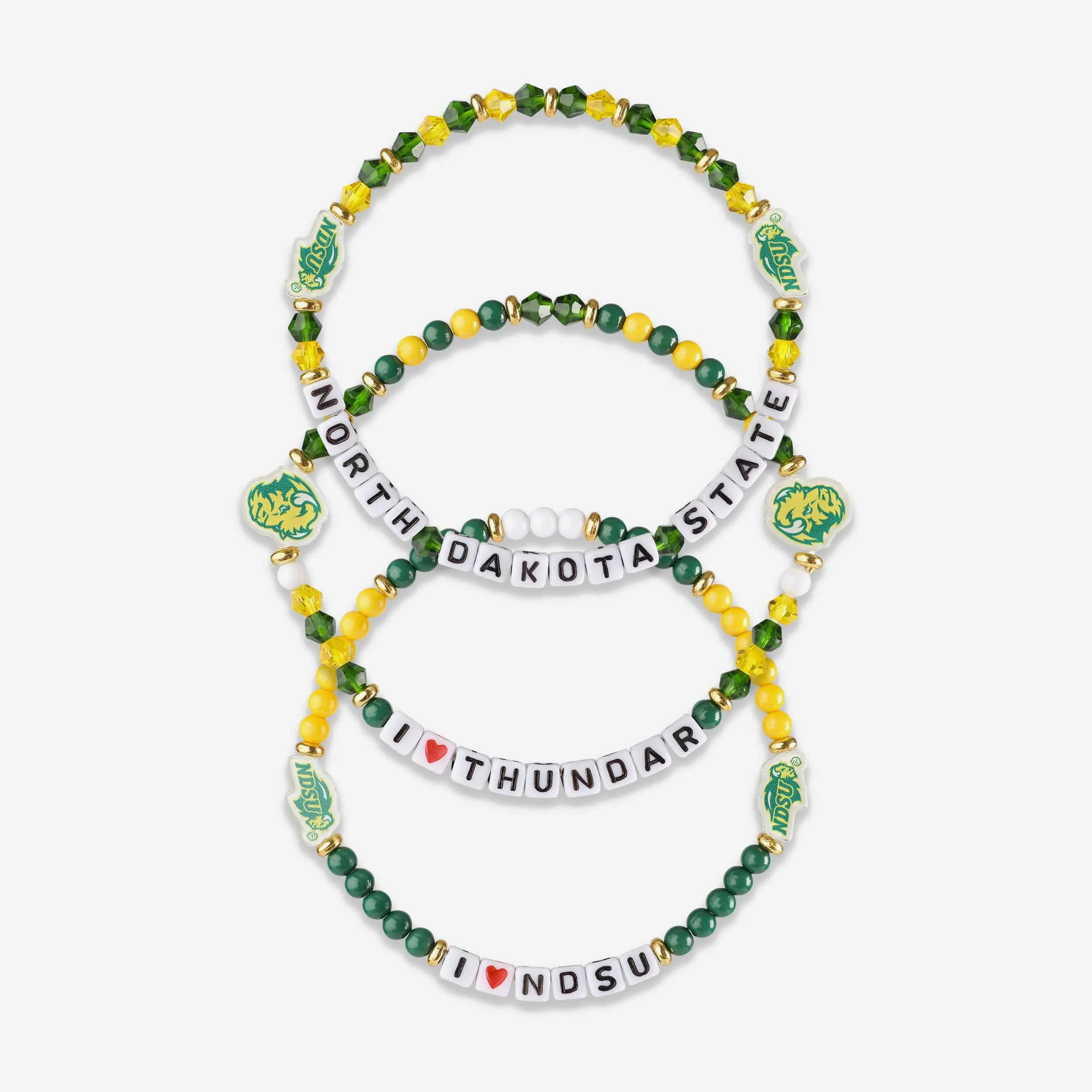 North Dakota State Bison 3 Pack Friendship Bracelet