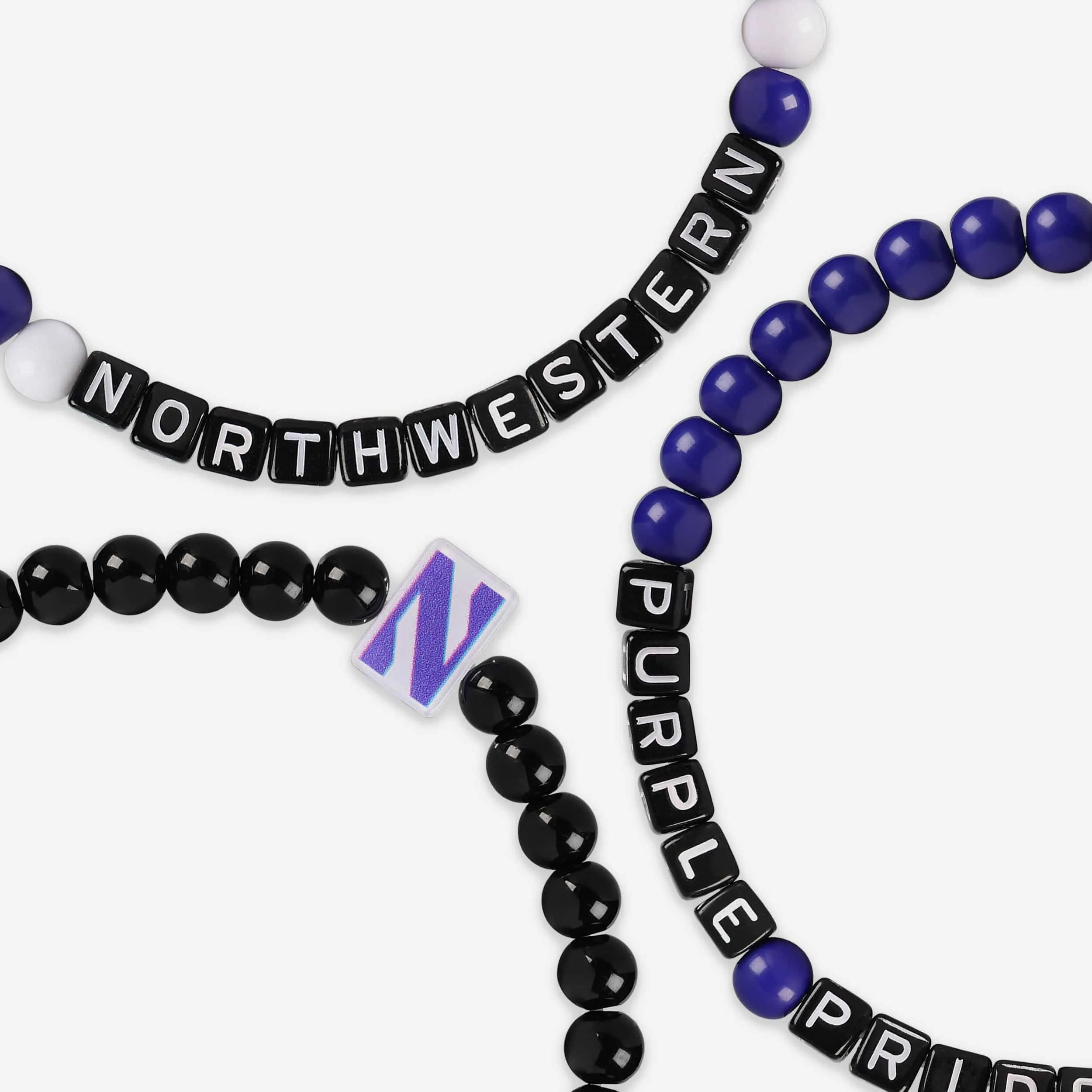 Northwestern Wildcats 3 Pack Beaded Friendship Bracelet