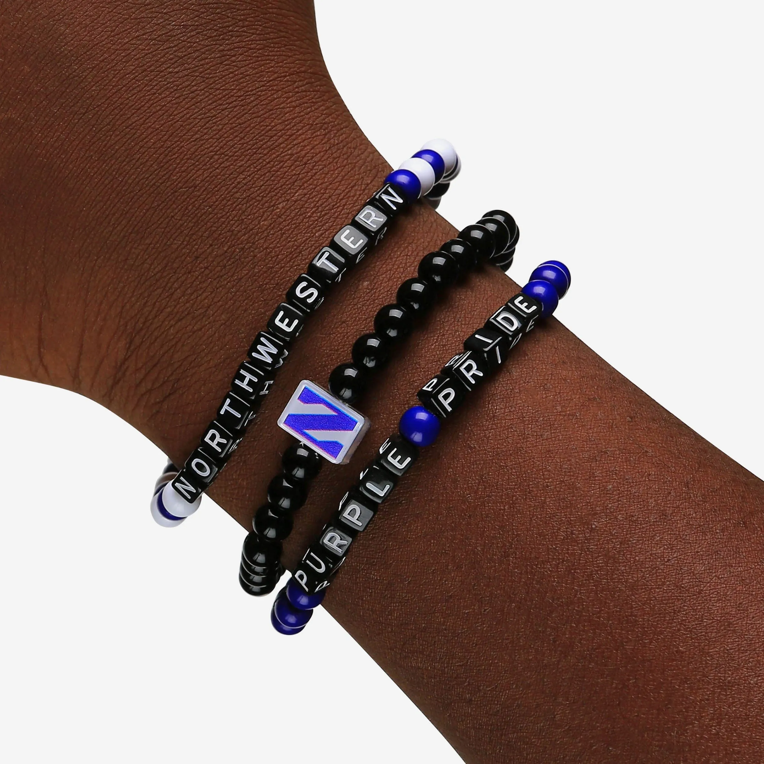 Northwestern Wildcats 3 Pack Beaded Friendship Bracelet