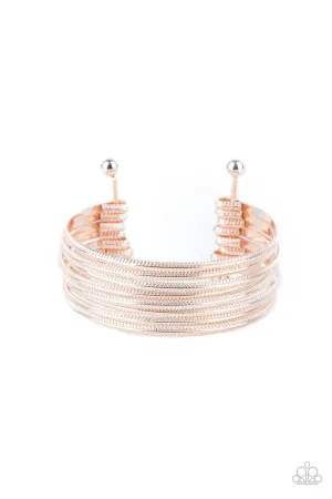 Now Watch Me Stack Rose Gold Paparazzi Bracelet