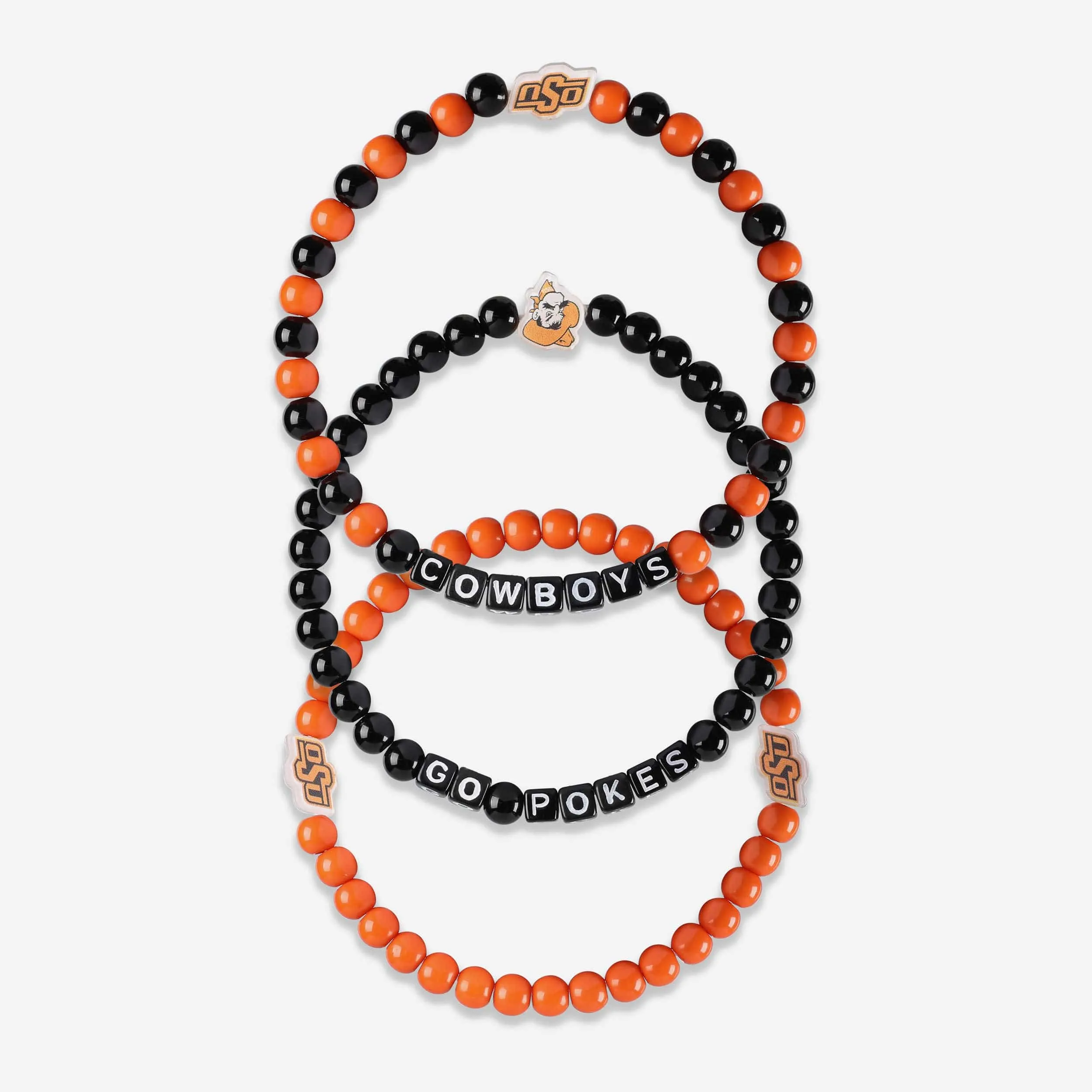 Oklahoma State Cowboys 3 Pack Beaded Friendship Bracelet