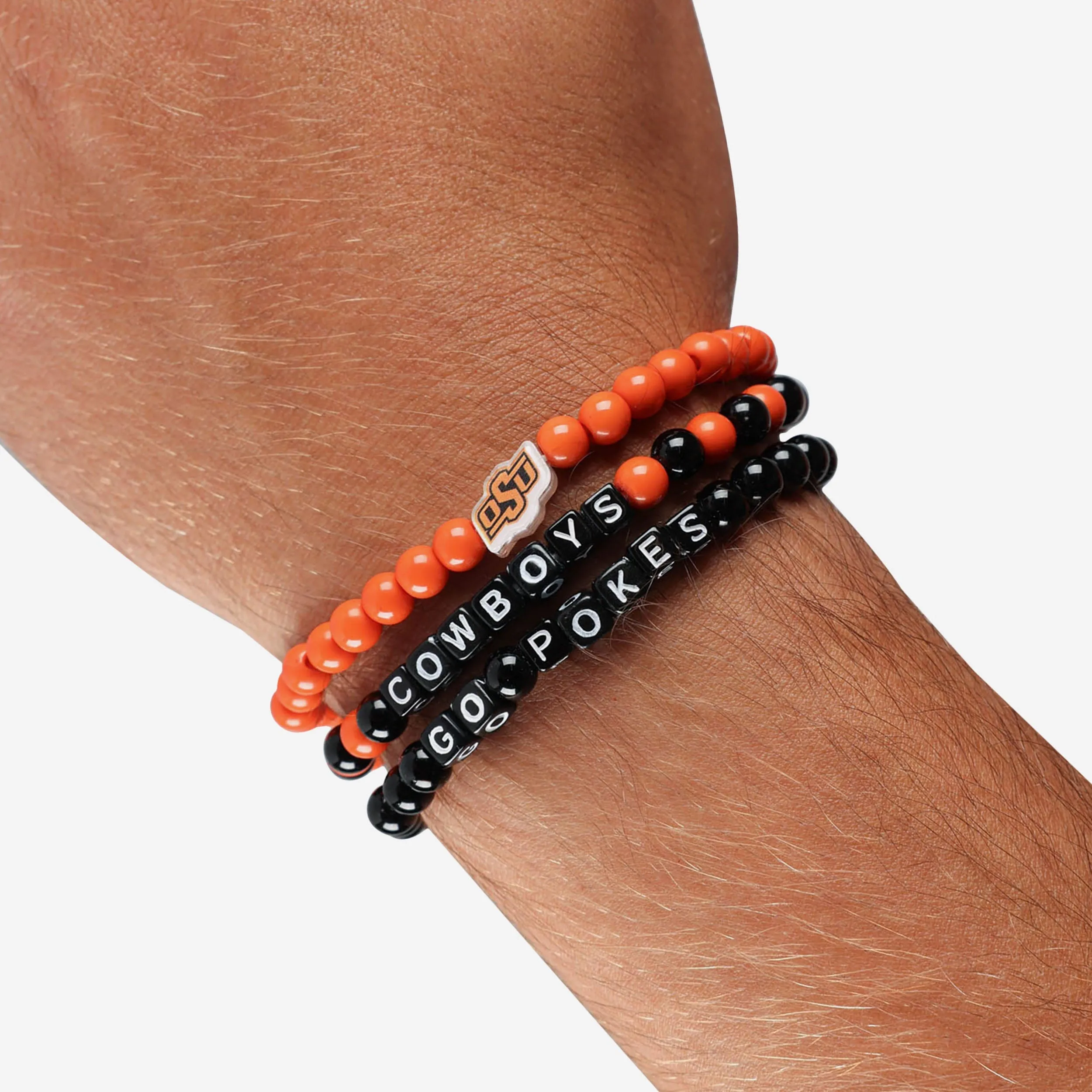 Oklahoma State Cowboys 3 Pack Beaded Friendship Bracelet