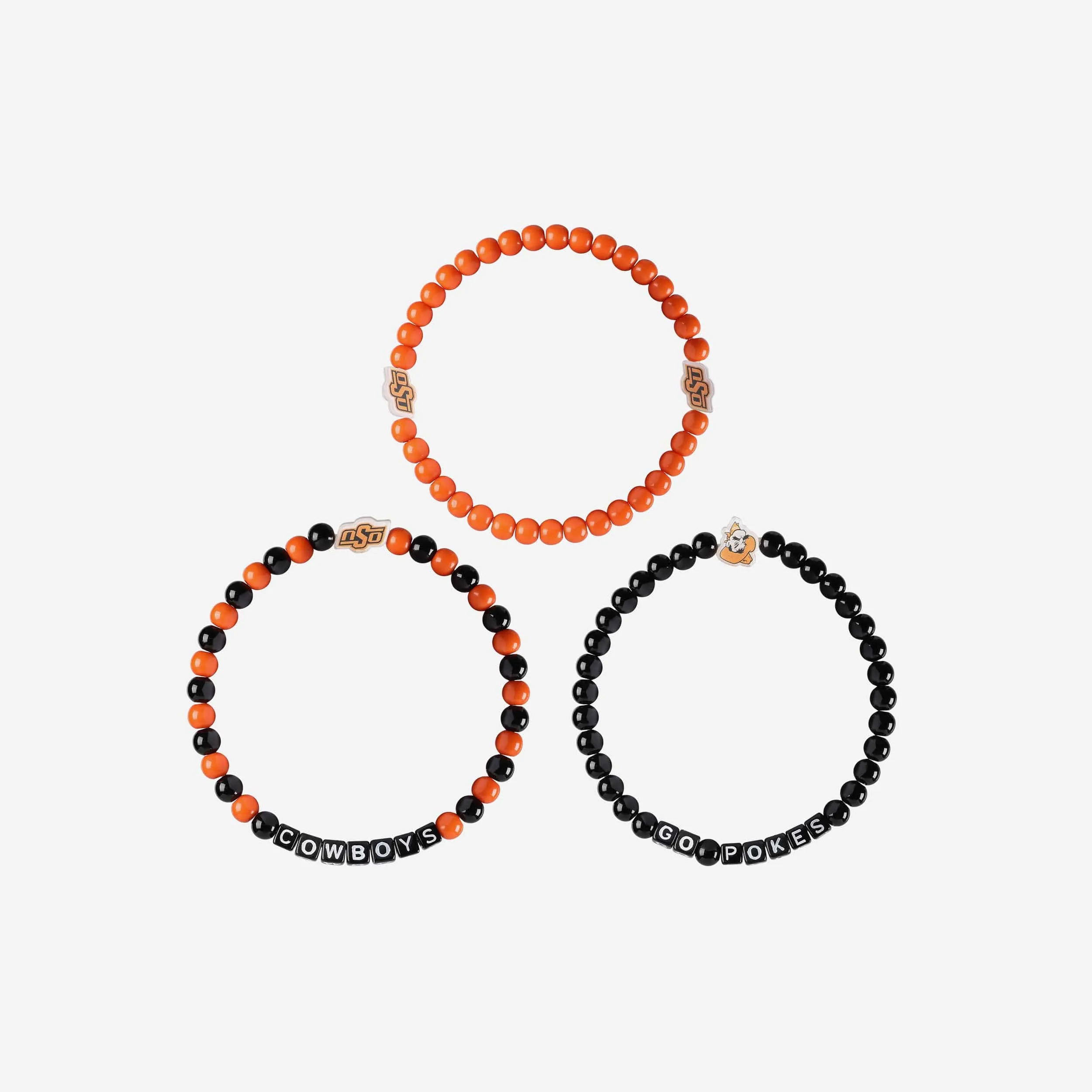 Oklahoma State Cowboys 3 Pack Beaded Friendship Bracelet