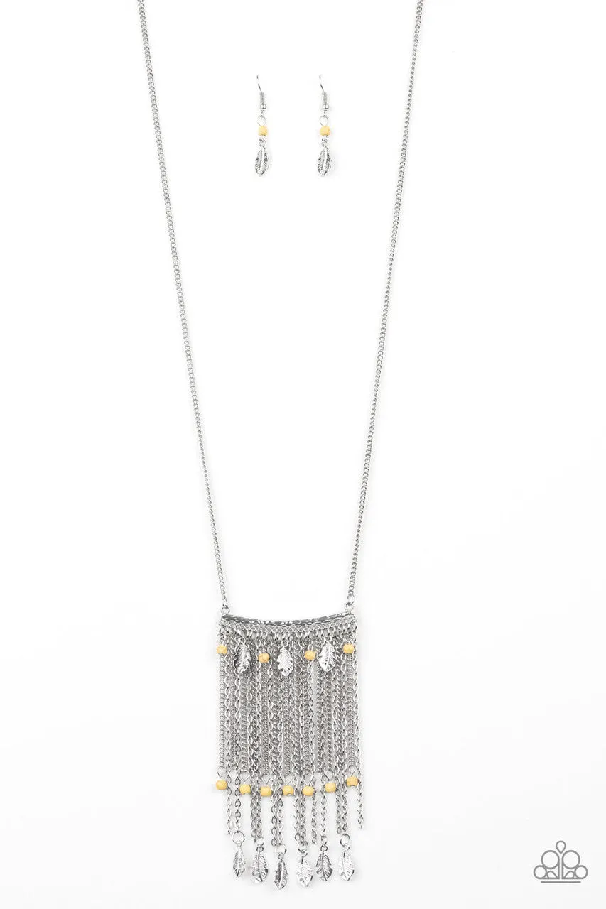 On the Fly Yellow Paparazzi Necklace