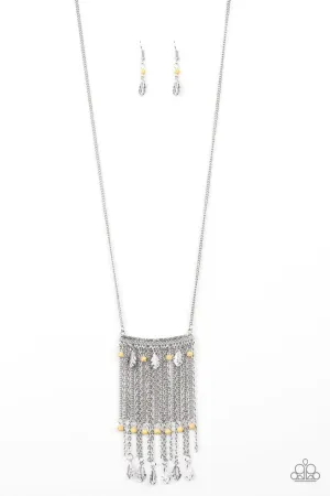 On the Fly Yellow Paparazzi Necklace