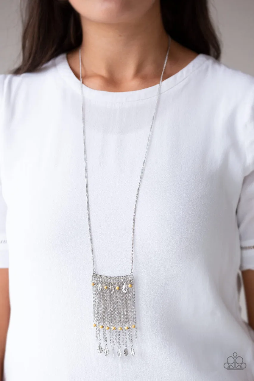 On the Fly Yellow Paparazzi Necklace