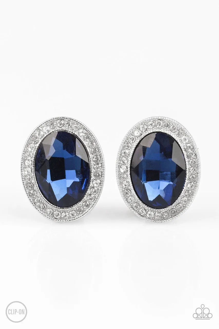 Only FAME In Town Blue Paparazzi Clip-On Earrings
