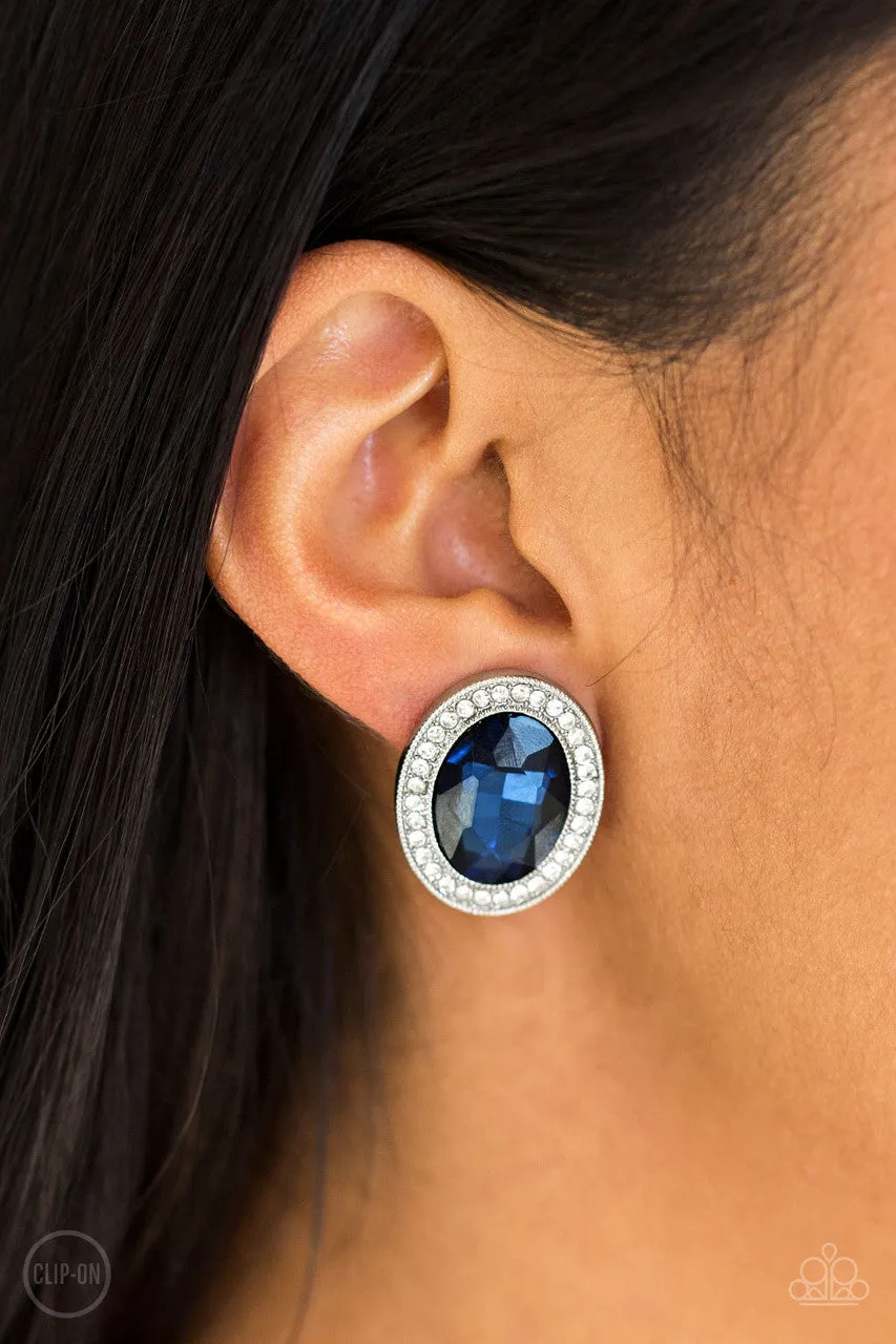 Only FAME In Town Blue Paparazzi Clip-On Earrings