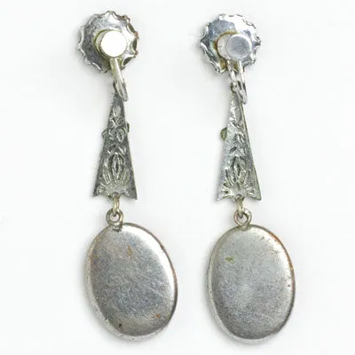 Onyx & Enamel 1920s Drop Earrings