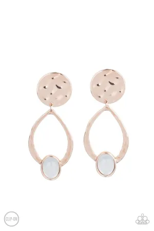 Opal Obsession Rose Gold Paparazzi Clip-On Earrings