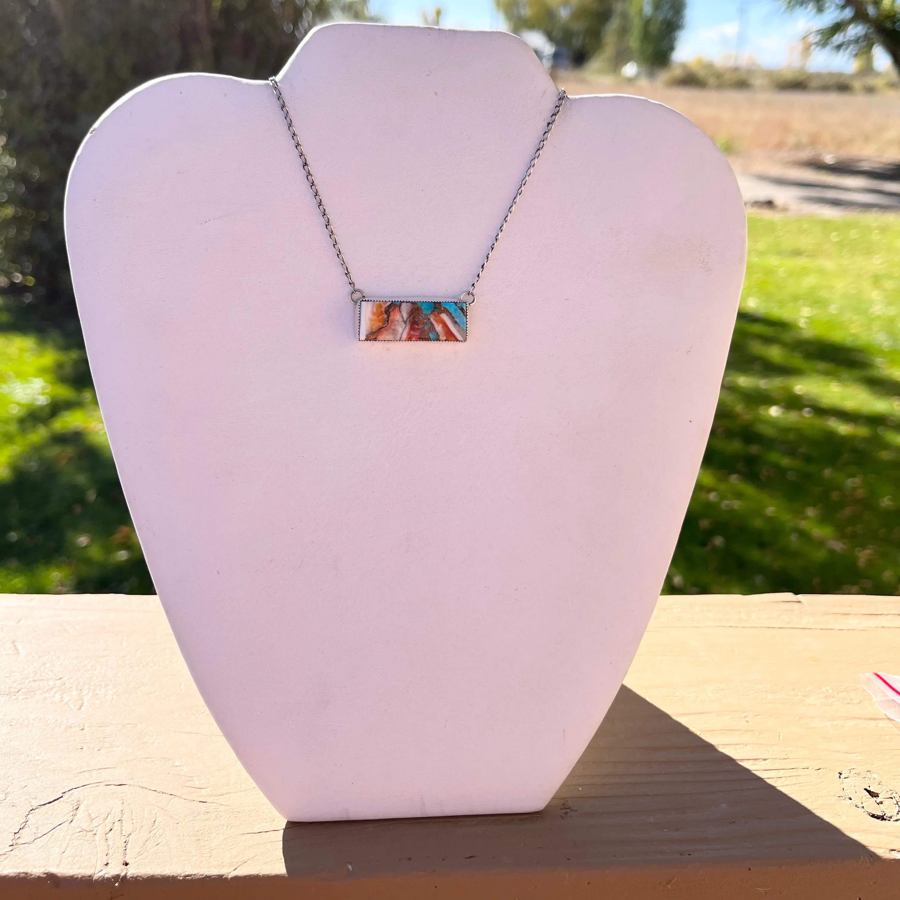 Orange Spiny Turquoise Necklace