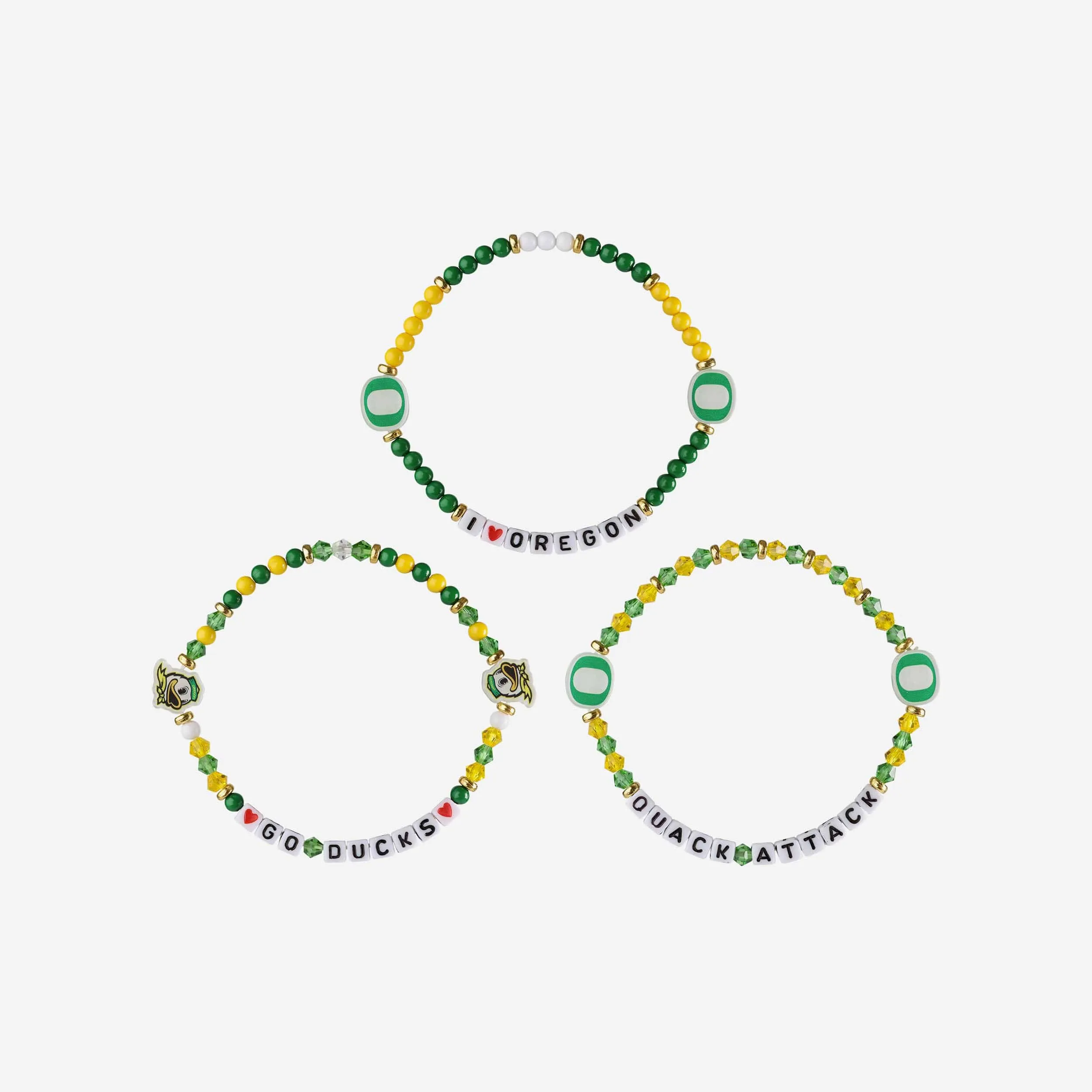 Oregon Ducks 3 Pack Friendship Bracelet