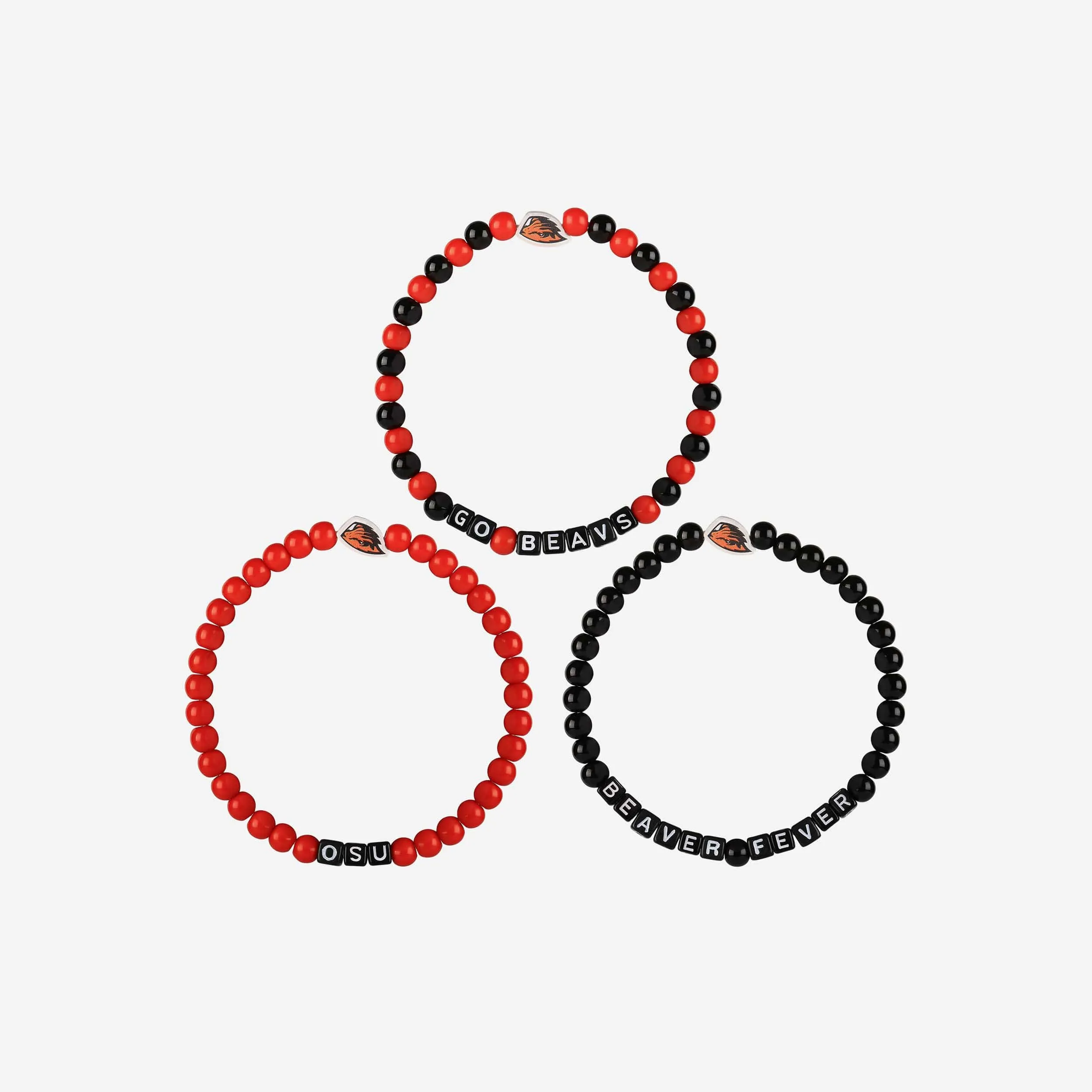 Oregon State Beavers 3 Pack Beaded Friendship Bracelet