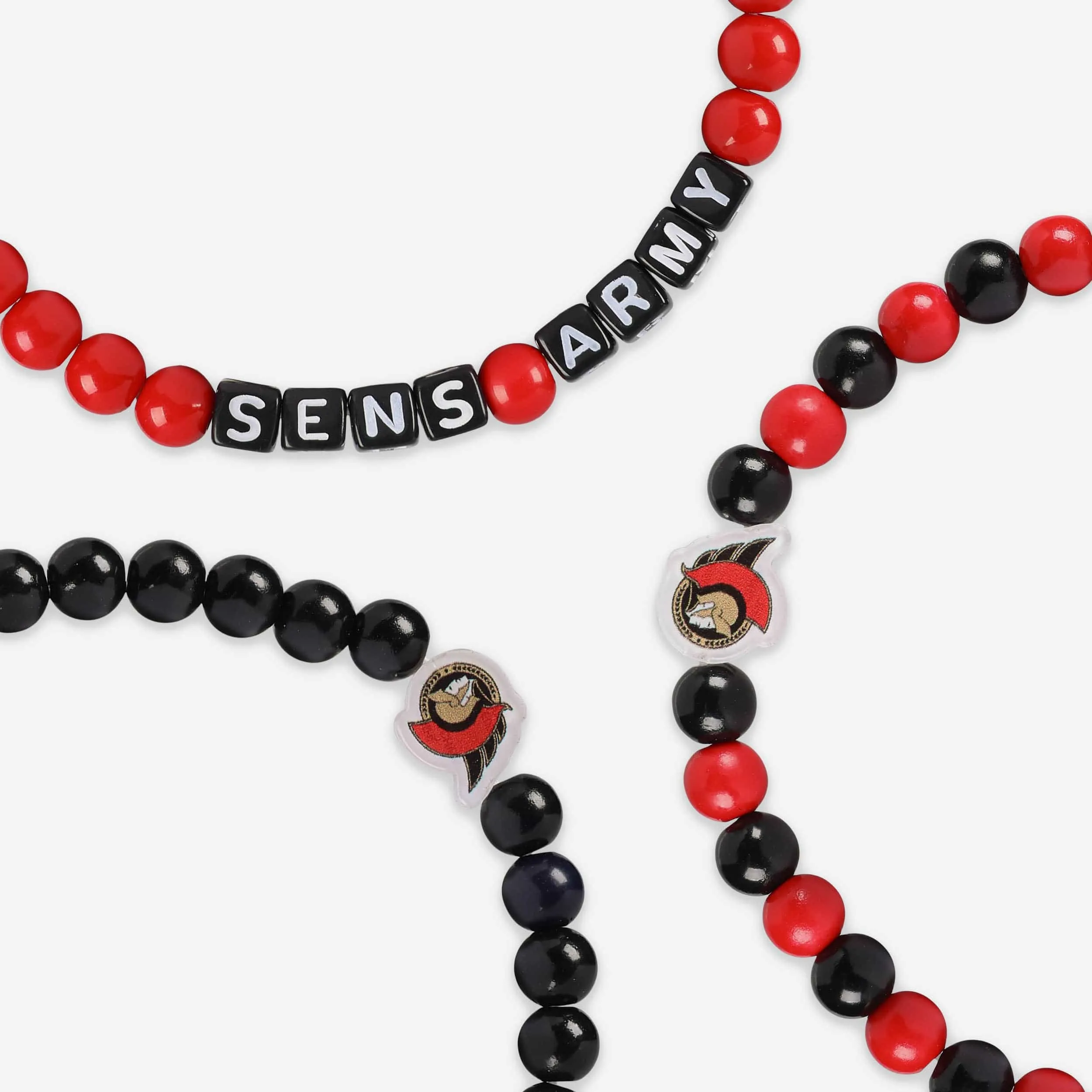 Ottawa Senators 3 Pack Beaded Friendship Bracelet