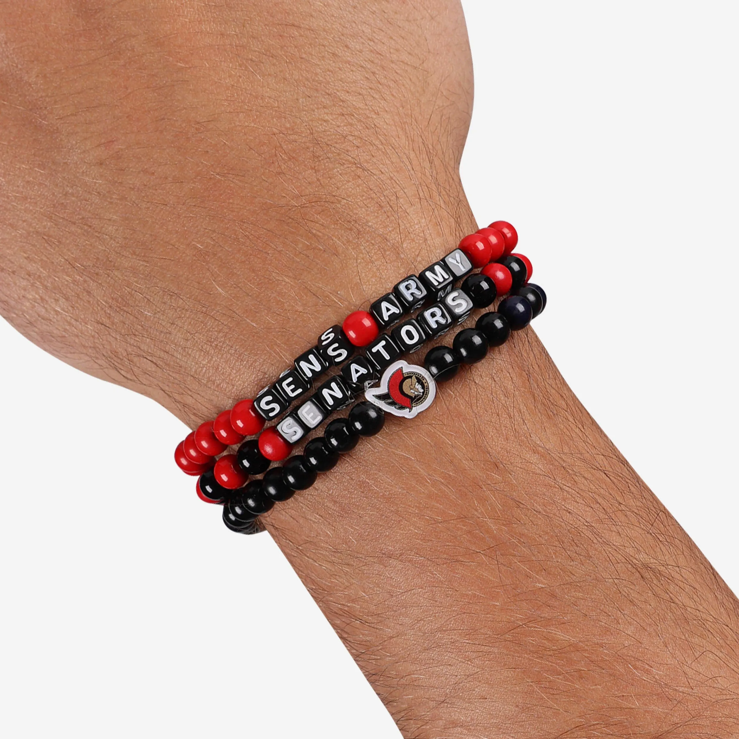Ottawa Senators 3 Pack Beaded Friendship Bracelet