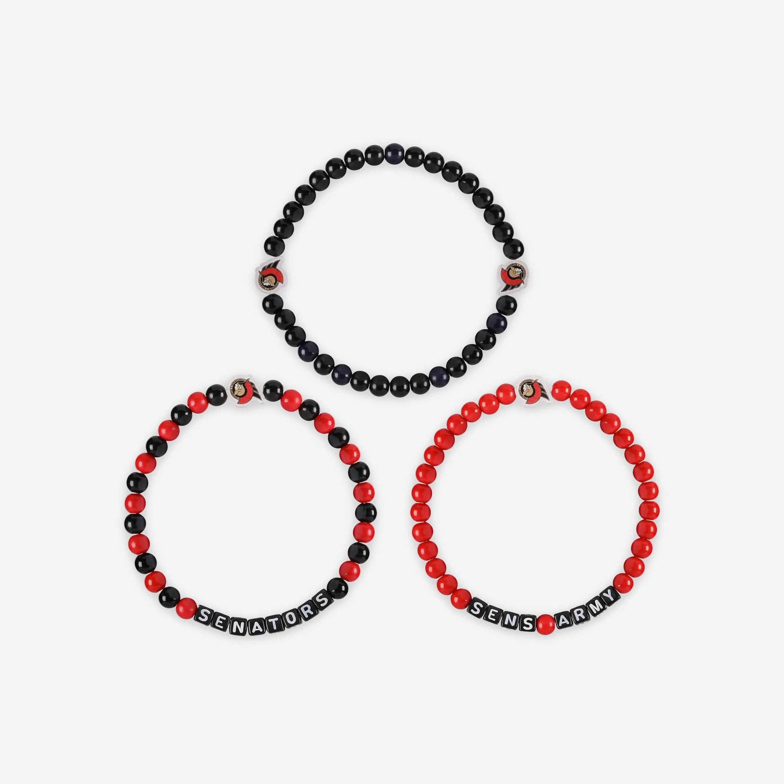 Ottawa Senators 3 Pack Beaded Friendship Bracelet