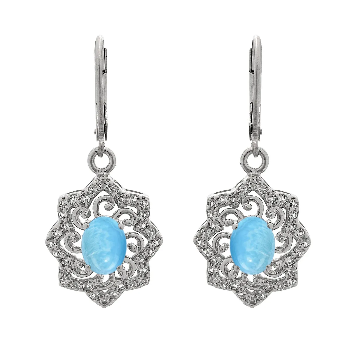 Oval 6X4 MM Art Deco Drop Multi Choice Gemstone 925 Sterling Silver Earring