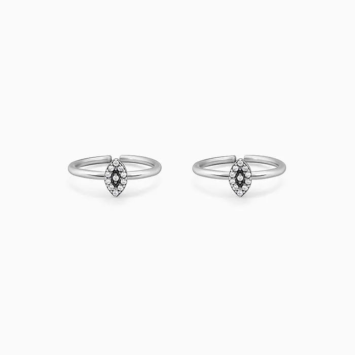 Oxidised Silver Chaitanya Evil Eye Toe Rings