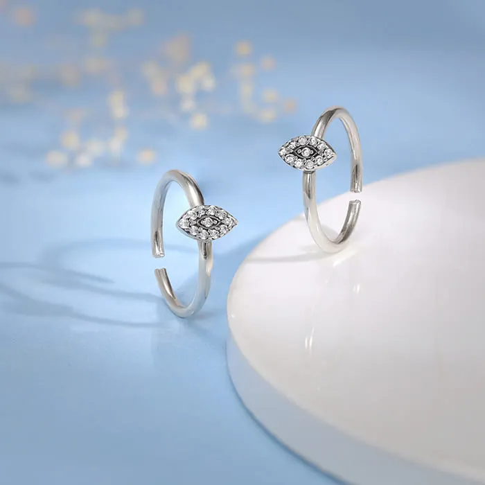 Oxidised Silver Chaitanya Evil Eye Toe Rings