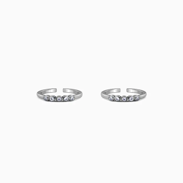 Oxidised Silver Nithyam Toe Rings
